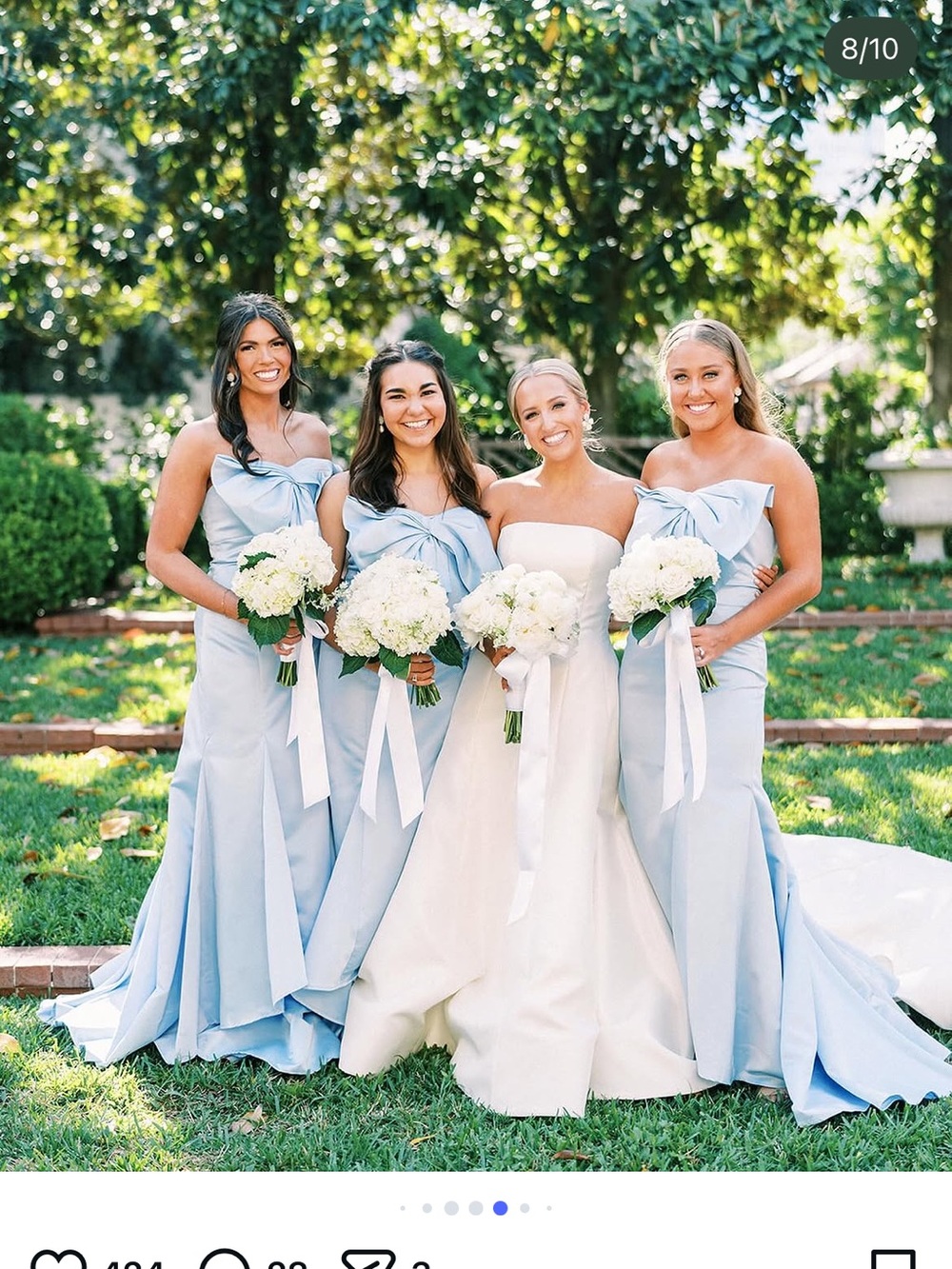 Mac Duggal Pale Blue Strapless Dress with Bow Detail